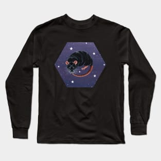 Black Rat with Stars Long Sleeve T-Shirt